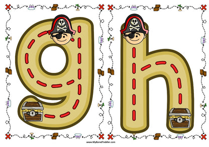 PIRATES Alphabet Tracing Cards Lowercase & Uppercase