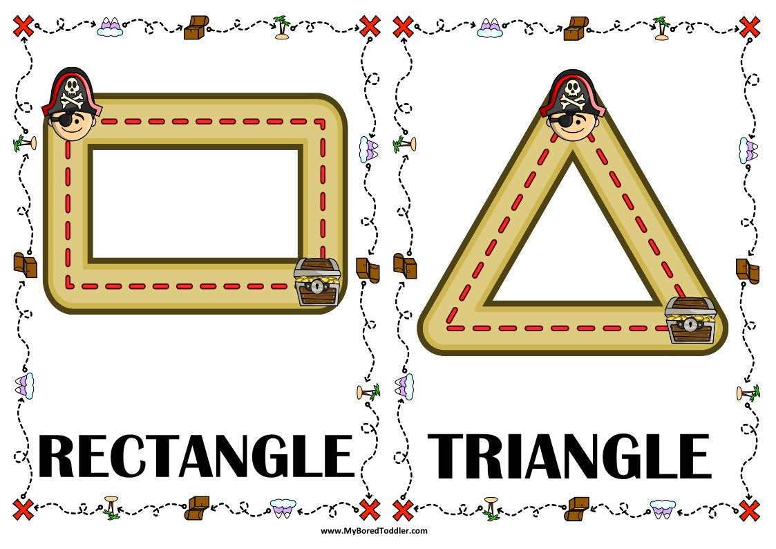 PIRATES Shape Tracing Cards