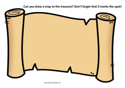 PIRATES Blank Treasure Map - Color & B&W