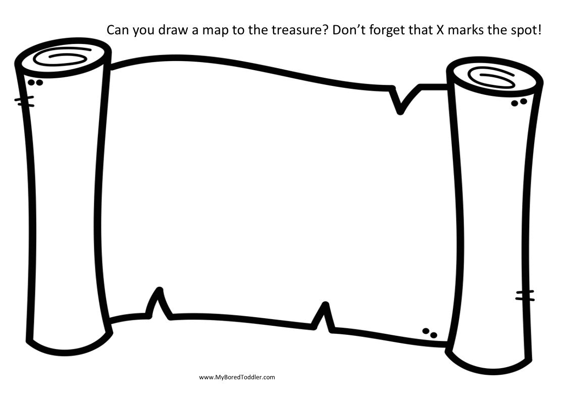 PIRATES Blank Treasure Map - Color & B&W