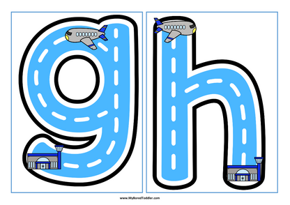 Transport Planes Alphabet Tracing Sheets - Uppercase & Lowercase