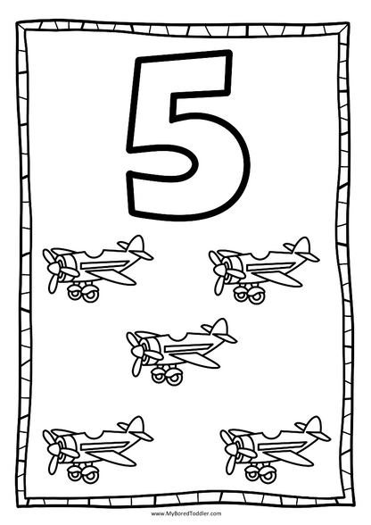Planes Number Coloring Pages 0-10