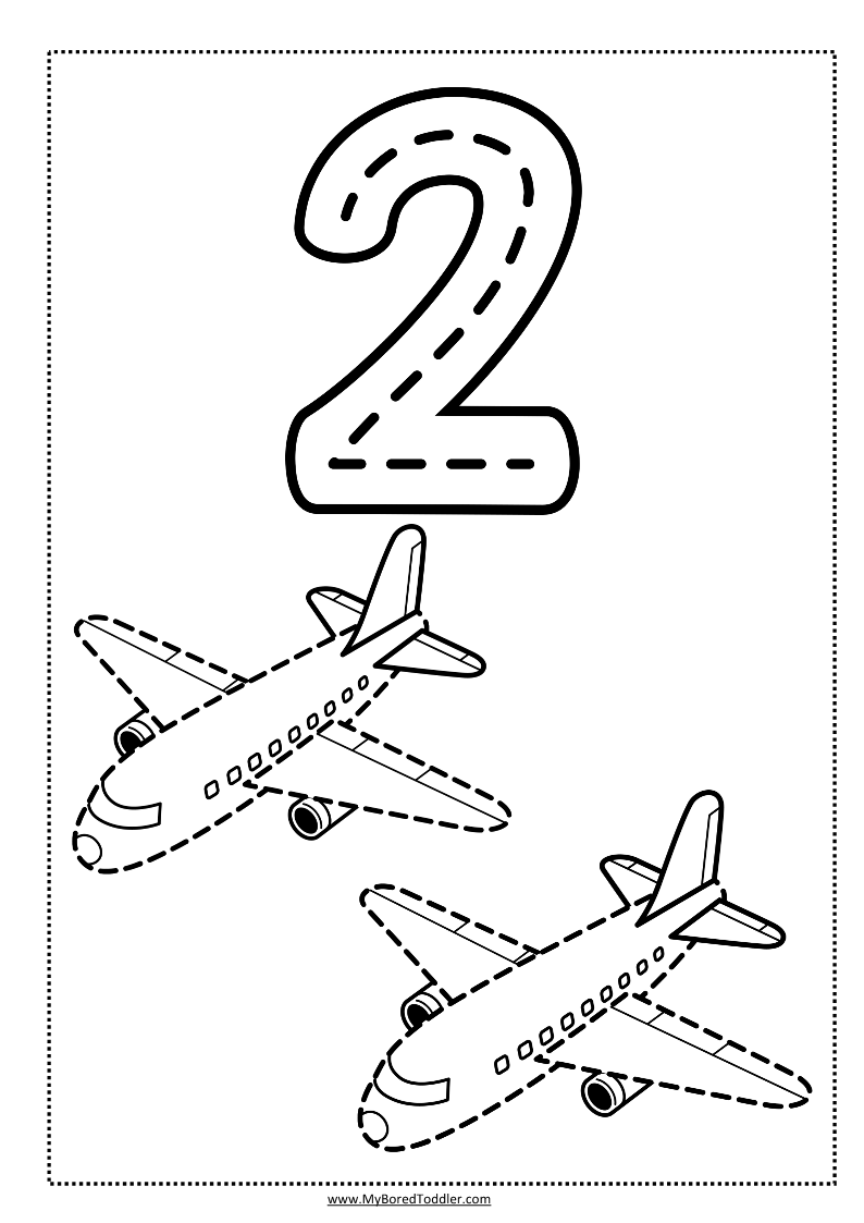 Planes Tracing Sheets - Numbers 0-10