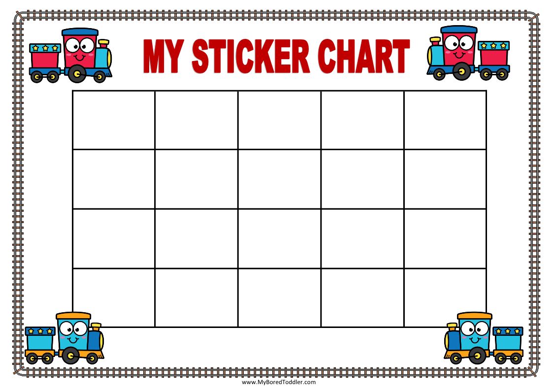 Trains Transport Reward Sticker Chart