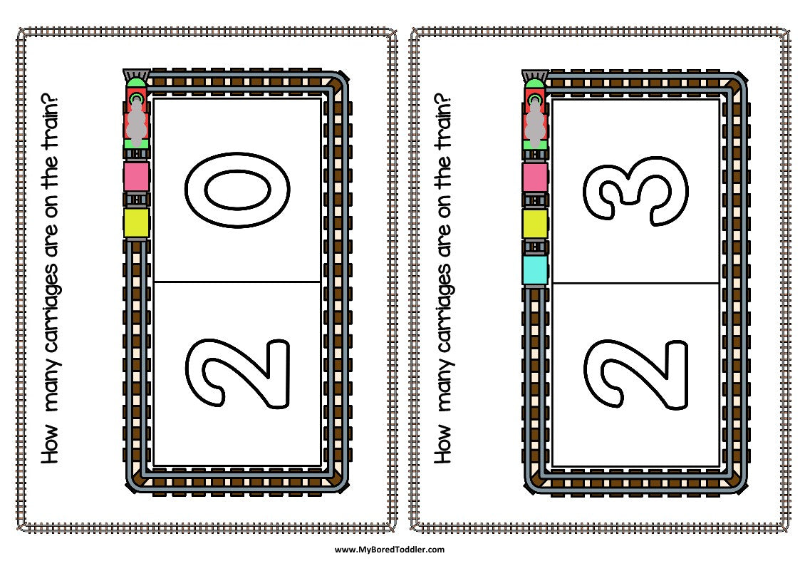 Number Counting Cards - 0-20 Trains / Transport