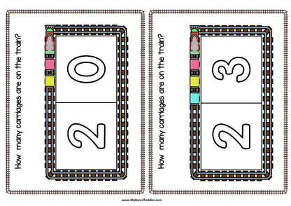 Number Counting Cards - 0-20 Trains / Transport