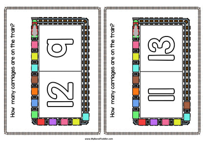Number Counting Cards - 0-20 Trains / Transport