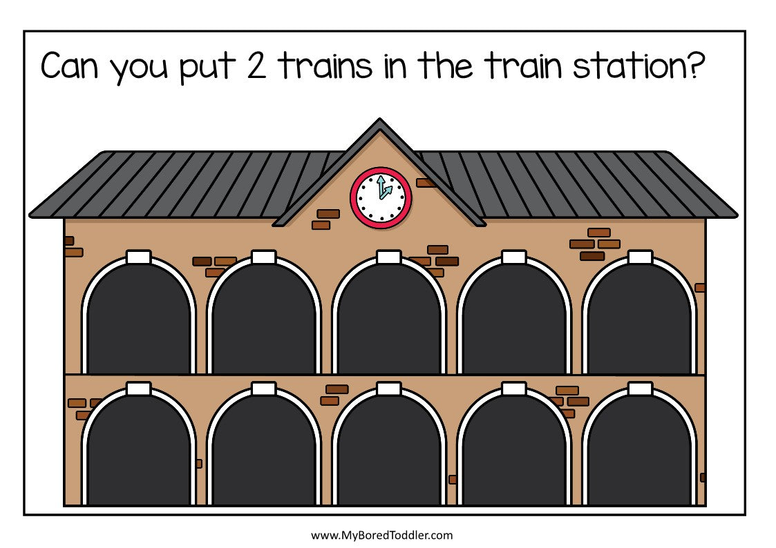 Trains Transport Ten Frame Counting Mats 0-10 B&W & Color