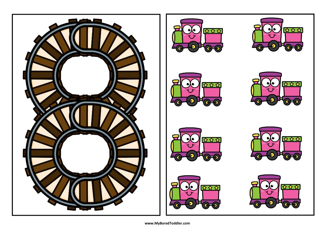 Number Matching Cards 0-10 - TRAINS / TRANSPORT