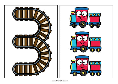 Number Matching Cards 0-10 - TRAINS / TRANSPORT