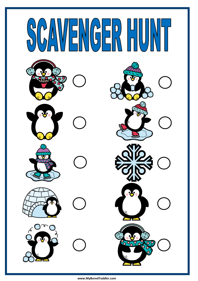 Winter Penguins Scavenger Hunt