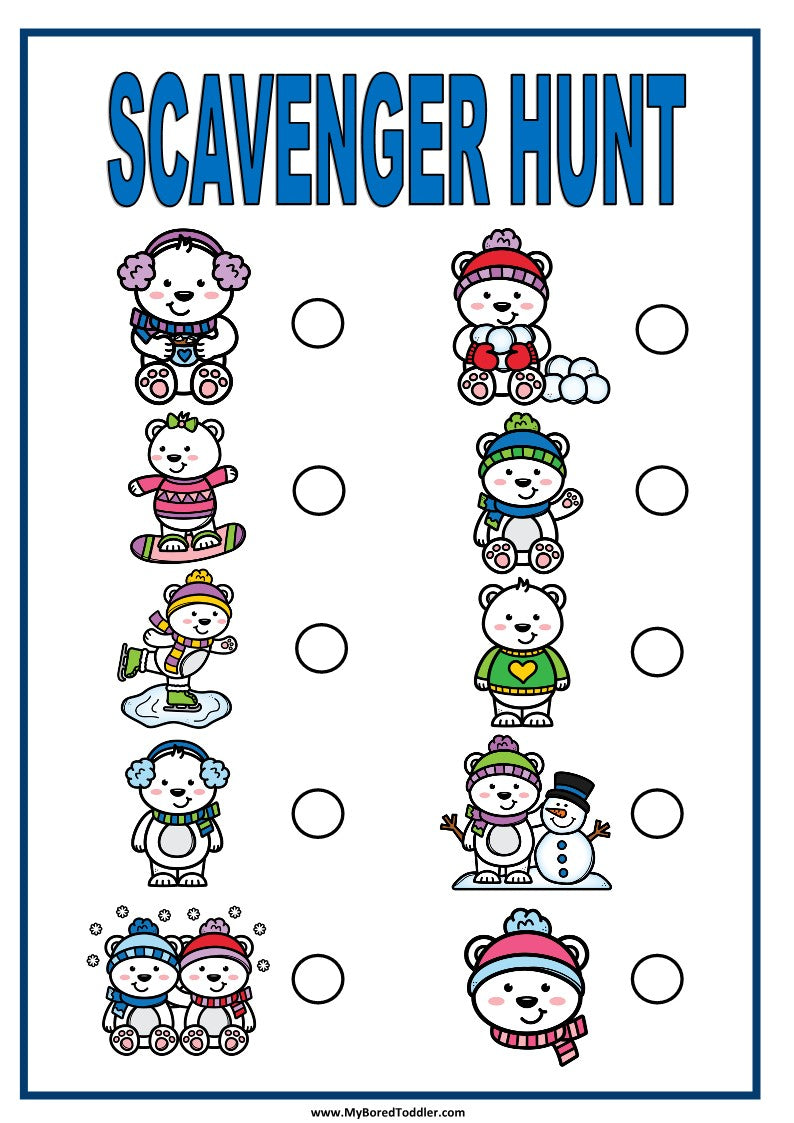 Winter Polar Bear Scavenger Hunt