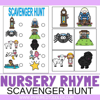 Nursery Rhyme Scavenger Hunt Bundle