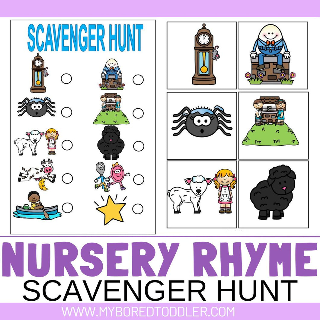 Nursery Rhyme Scavenger Hunt (mixed Nursery Rhyme Characters)