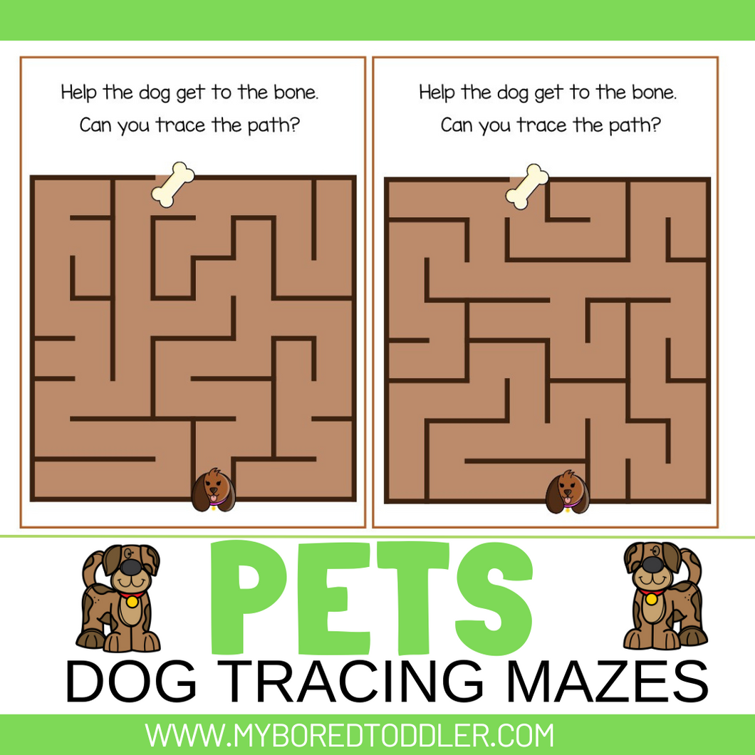 PETS - DOG Maze Sheets