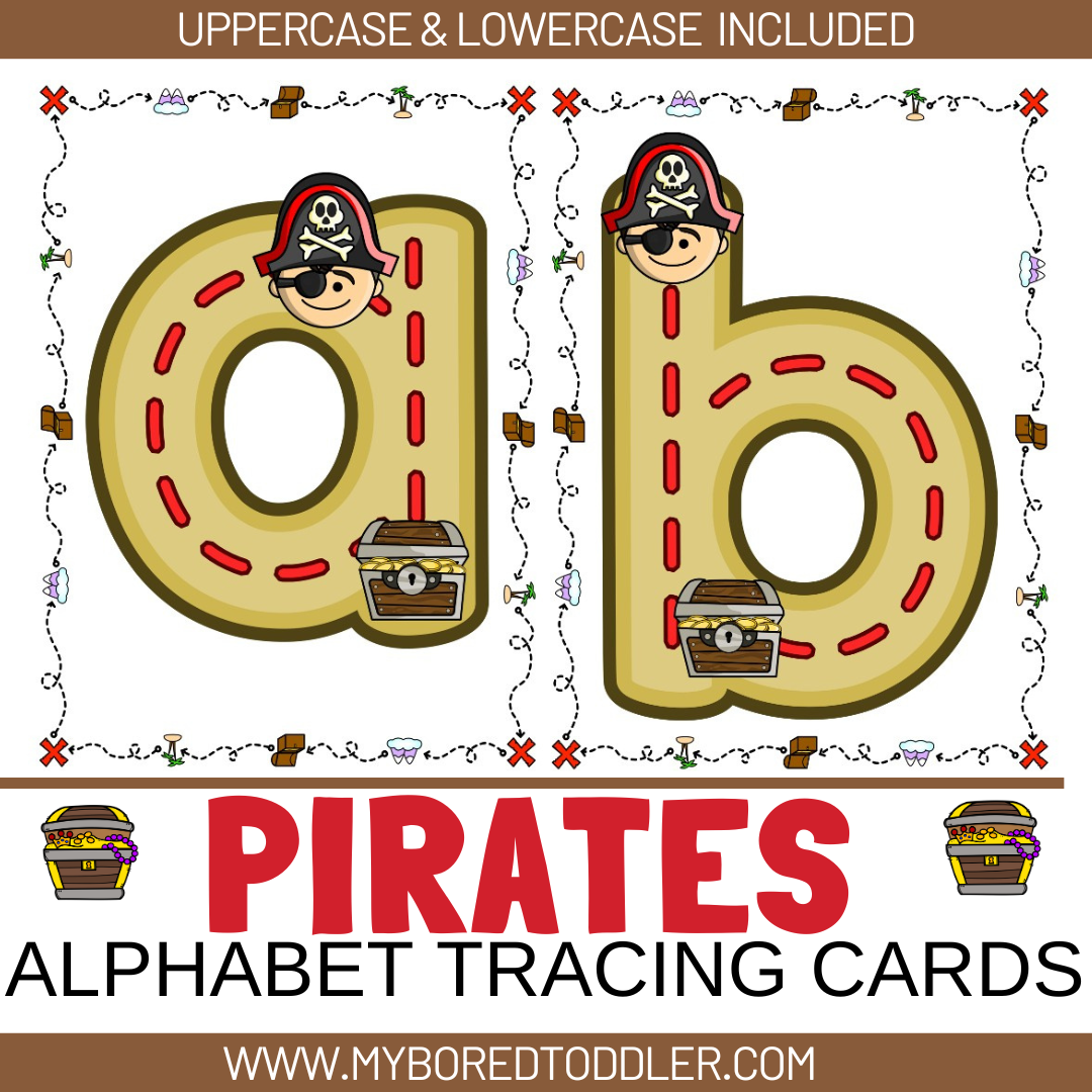 PIRATES Alphabet Tracing Cards Lowercase & Uppercase