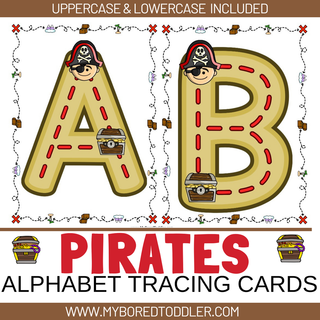 PIRATES Alphabet Tracing Cards Lowercase & Uppercase