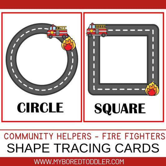 Fire Fighter Shape Tracing Sheets  - Community Helpers
