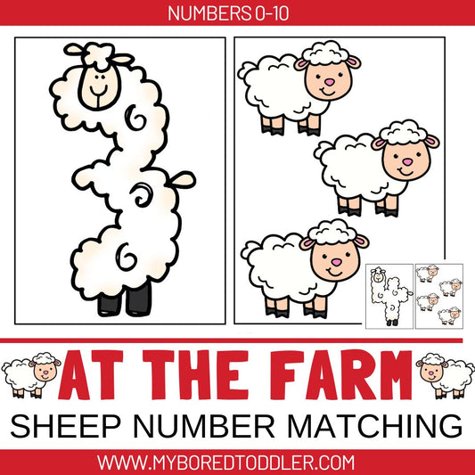FARM - SHEEP Counting / Number Matching Cards