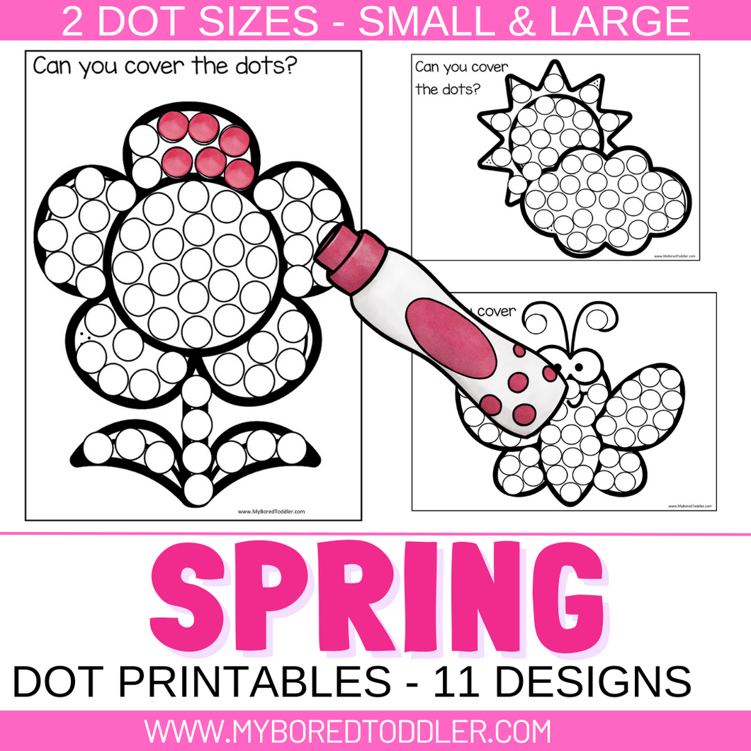 SPRING Do-a-Dot Printables 2 sizes – My Bored Toddler