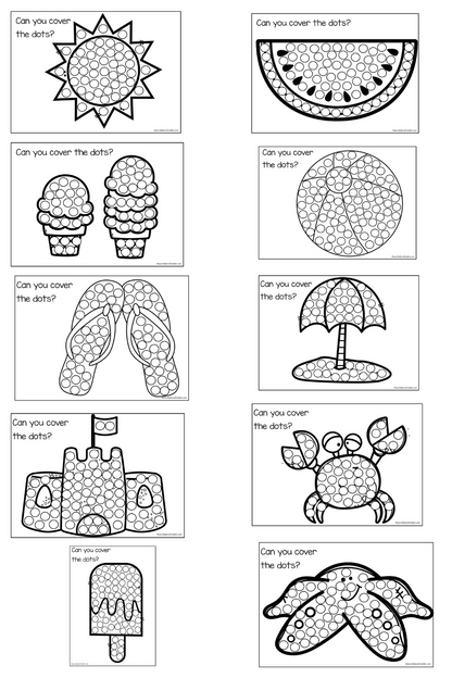 Summer Dot Printables (2 different sized dots)