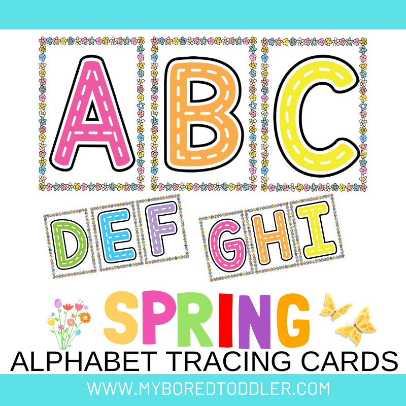 Spring Tracing Alphabet Cards - Uppercase