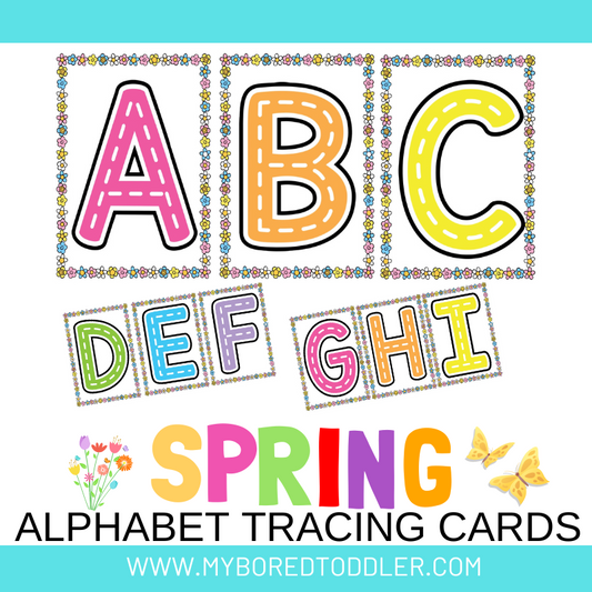 Spring Tracing Alphabet Cards - Uppercase