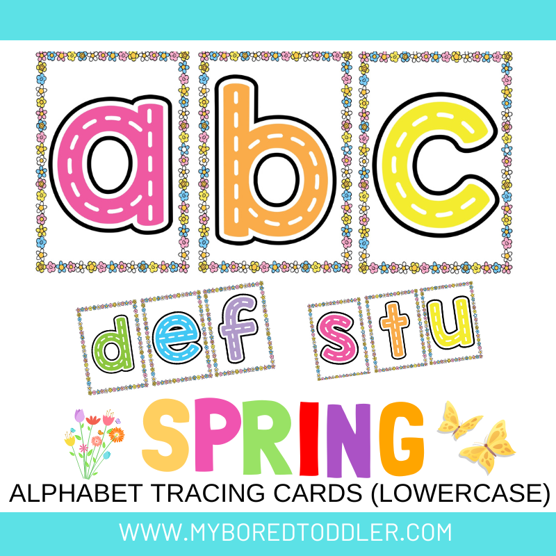 Spring Tracing Alphabet Cards - Lowercase