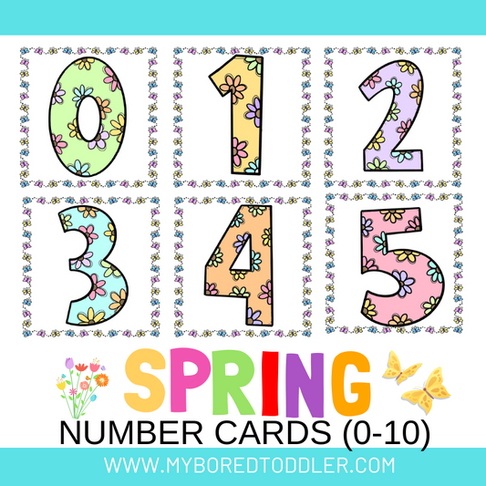 Spring Counting Clip Cards - Frogs on a Log  - Color & B&W 0-10
