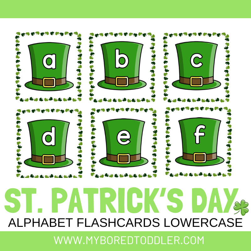 St Patrick's Day Alphabet Flashcards Lowercase & Uppercase