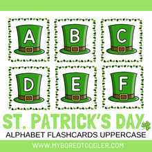 Load image into Gallery viewer, St Patrick&#39;s Day Alphabet Flashcards Lowercase &amp; Uppercase
