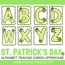 Load image into Gallery viewer, St Patrick&#39;s Day Alphaet Tracing Cards Lowercase &amp; Uppercase
