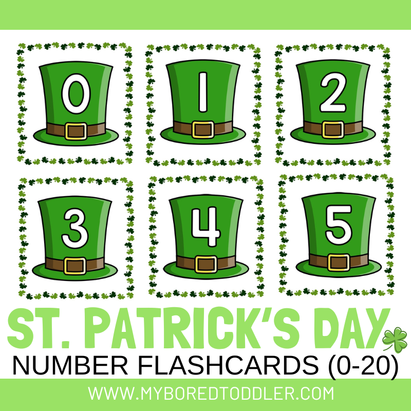 St Patrick's Day Number Flashcards 0-20