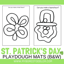 Load image into Gallery viewer, St Patrick&#39;s Day Playdough Mats - Color &amp; Black &amp; White
