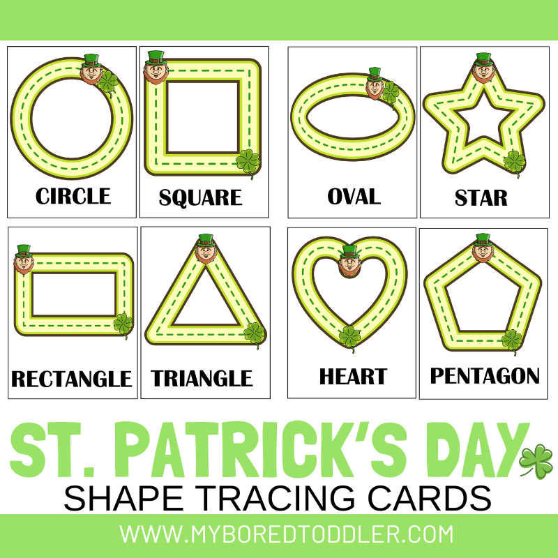 St Patrick's Day Shape Tracing Cards