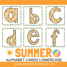 Load image into Gallery viewer, Summer Alphabet Flashcards - Uppercase &amp; Lowercase
