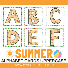 Load image into Gallery viewer, Summer Alphabet Flashcards - Uppercase &amp; Lowercase
