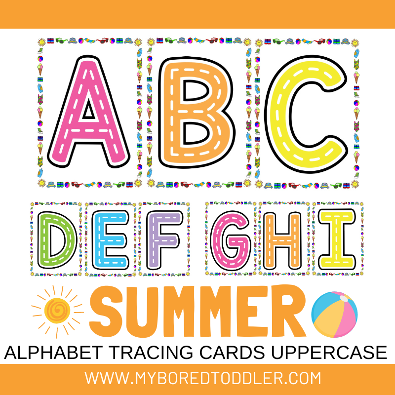 Summer Tracing Cards - Alphabet Uppercase