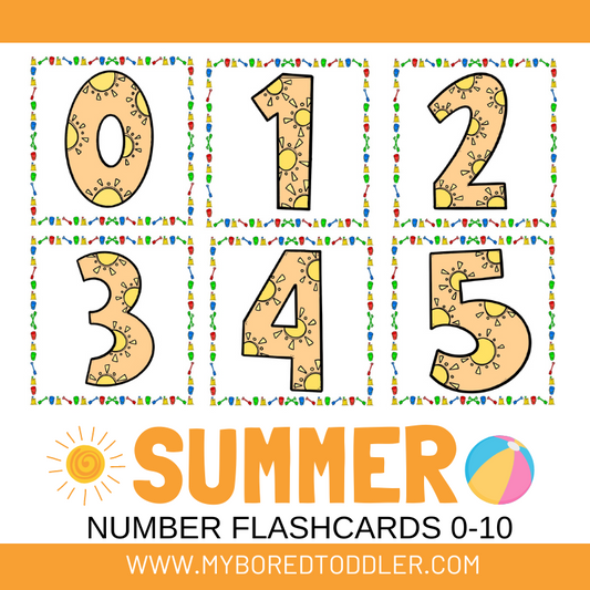 Summer Flashcards - Numbers to ten