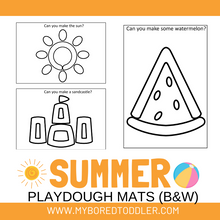 Load image into Gallery viewer, Summer Playdough Mats (color &amp; black and white) x 5
