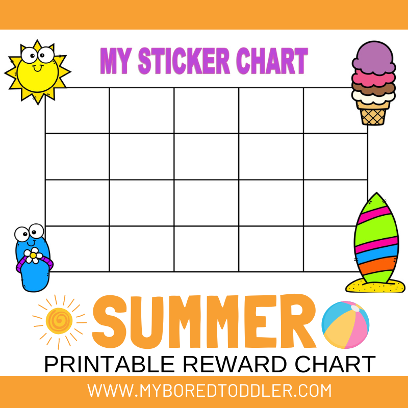 Summer Sticker Chart / Reward Chart