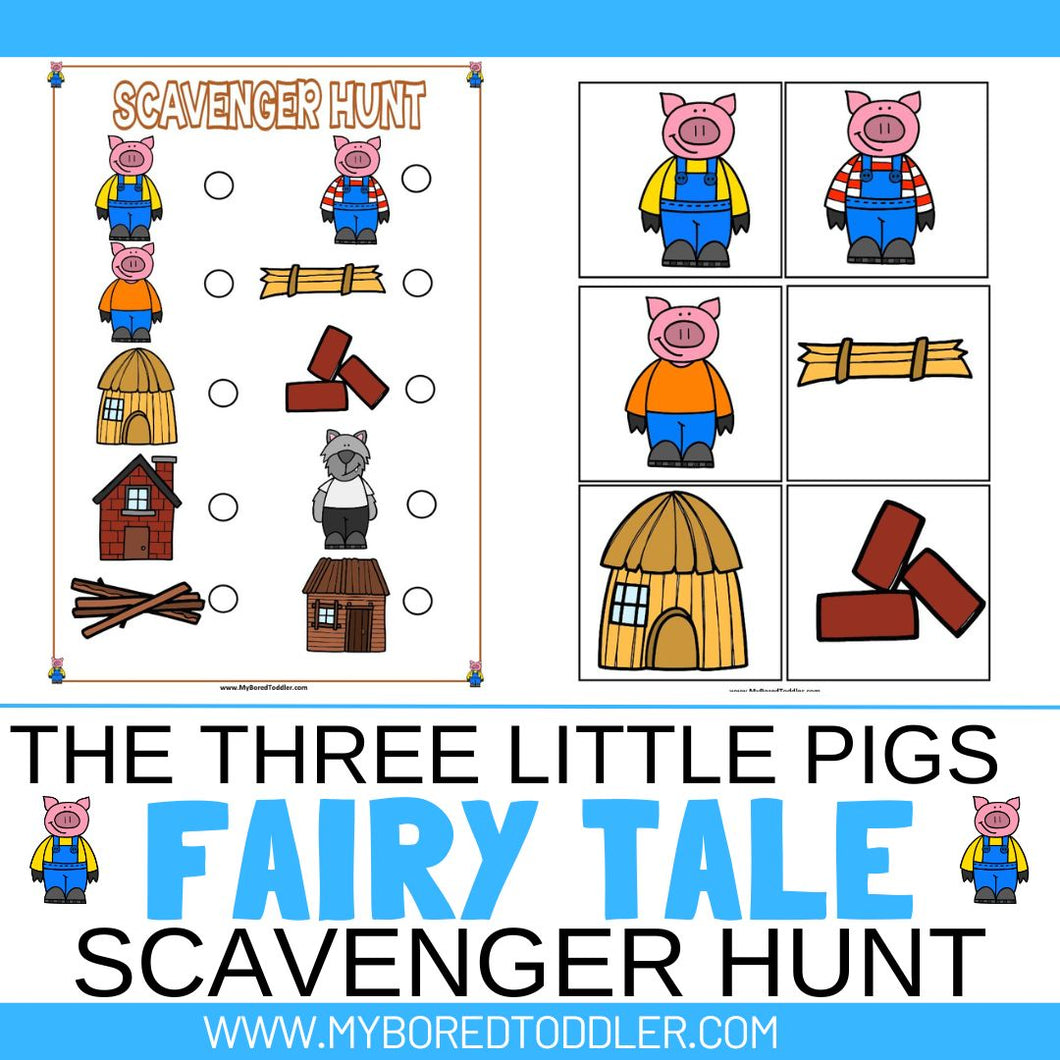 The Three Little Pigs - FAIRY TALES - Scavenger Hunt / Treasure Hunt