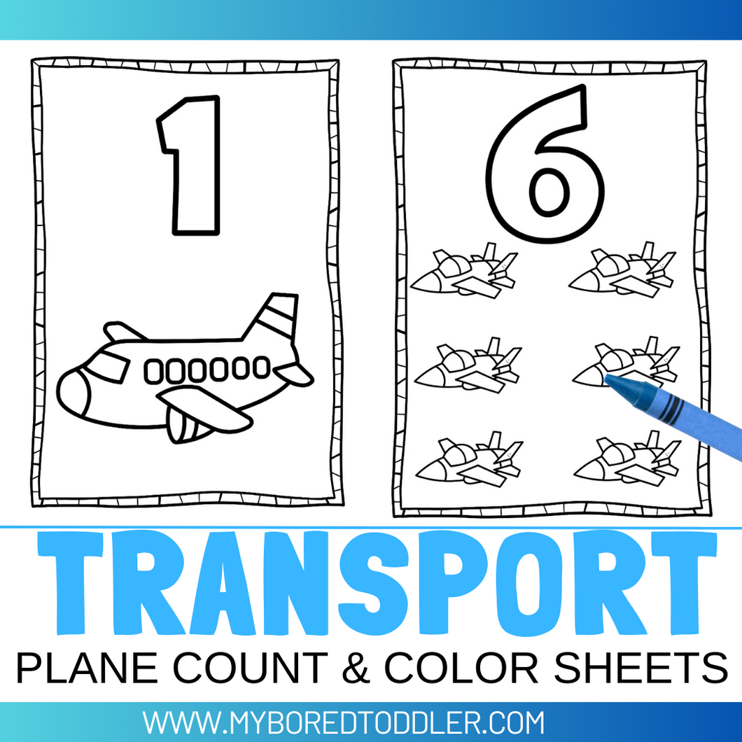 Planes Number Coloring Pages 0-10