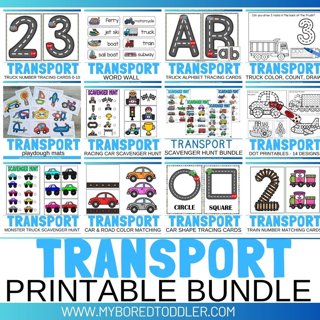 TRANSPORT BUNDLE - Trucks, Trains, Cars, Boats
