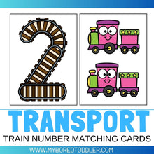 Load image into Gallery viewer, Number Matching Cards 0-10 - TRAINS / TRANSPORT
