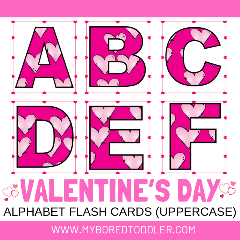 Valentine's Day Alphabet Flashcards Lowercase & Uppercase
