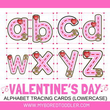 Load image into Gallery viewer, Valentine&#39;s Day Alphabet Tracing Cards Uppercase &amp; Lowercase
