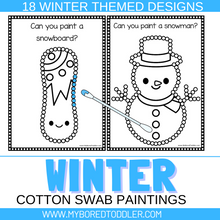 Load image into Gallery viewer, Winter Cotton Swab / Qtip Painting Sheets
