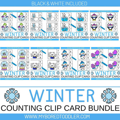 Winter - Counting Clip Cards Bundle