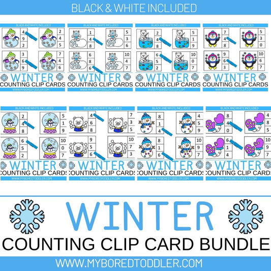 Winter - Counting Clip Cards Bundle
